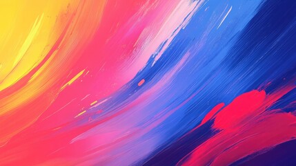 Poster - abstract brushstroke background with vibrant colors and dynamic movement, perfect for artistic and c