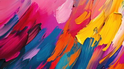 Poster - abstract brushstroke background with vibrant colors and dynamic movement, perfect for artistic and c
