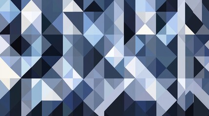 Poster - abstract geometric pattern background with overlapping triangles in various shades of blue and gray.