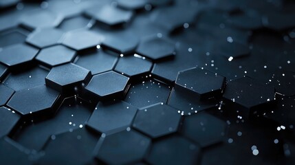 Poster - abstract hexagonal background with dark and light tones, perfect for tech and futuristic concepts
