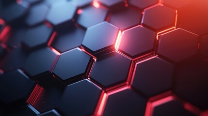 Poster - abstract hexagonal background with dark and light tones, perfect for tech and futuristic concepts