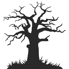 Wall Mural - Halloween Tree Silhouette Illustration