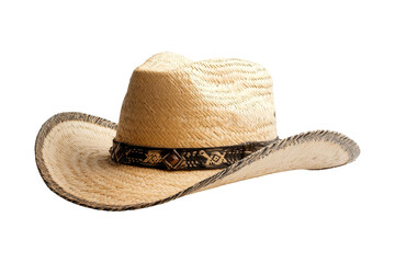 Wall Mural - Straw Cowboy Hat with Black Band