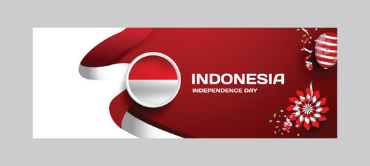 Poster - Indonesia independence day illustration banner background