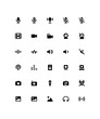 © Simple Glyphs - Audio video icon set in line style vector. Podcast, camera, sound, microphone, image illustration vector. Simple Multimedia outline vector icons. Pixel perfect icon pack.