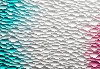 A textured abstract background featuring layered waves in shades of teal, white, and pink. The design creates a sense of depth and movement, ideal for modern graphics.