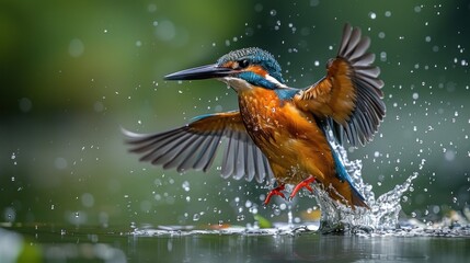 Wall Mural - Kingfisher in Flight