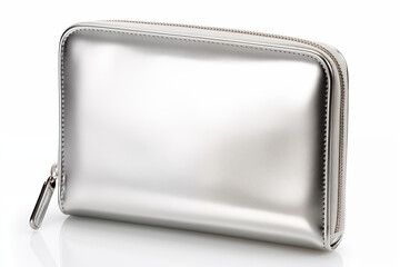 Wall Mural - A silver-colored wallet on an isolated background