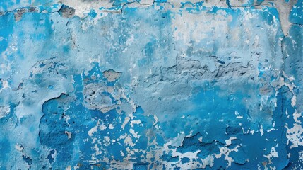 Sticker - Blue wall's rough texture. Empty design background.