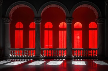 Wall Mural - Red Arches and Columns