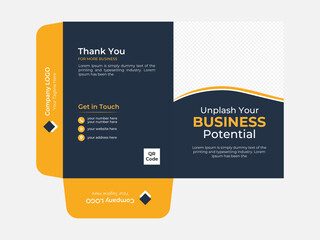 Business presentation folder template for corporate office.