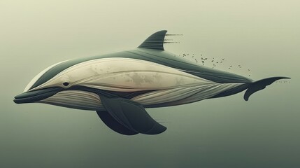 Abstract Dolphin Illustration