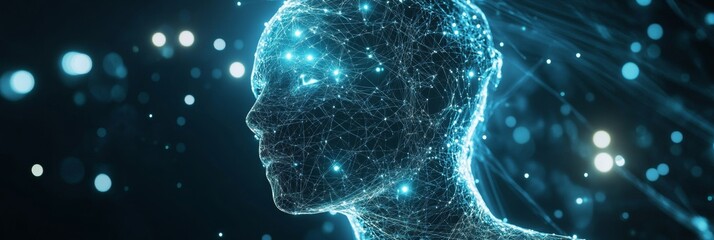Aufkleber - Futuristic Humanoid: AI-Driven Innovation and Cybernetics