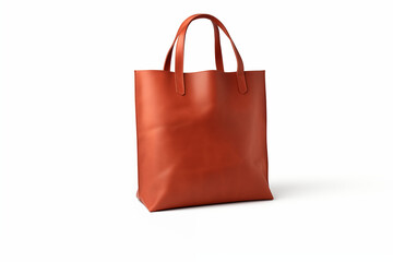 Wall Mural - Blood red tote bag with complementary color in detailed on a white background
