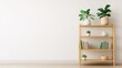 © Kasitthanin - Elegant bamboo bookshelf with green plants, ecofriendly furniture, natural home decor v2