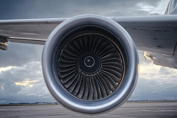 Wall Mural - Jet engine on a wing