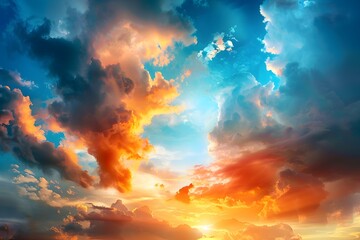 Poster - Dramatic Sunset Sky With Colorful Clouds.