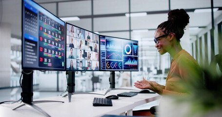 Poster - African Woman Video Conference Business Call