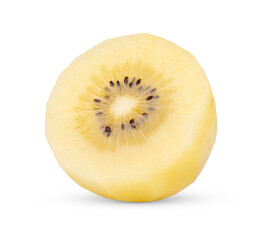 Wall Mural - gold kiwi slice isolated on transparent png