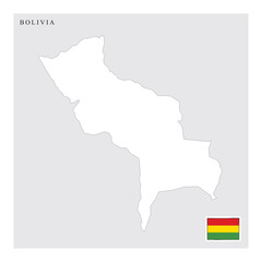 boliviya country map and flag