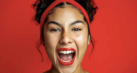 Wall Mural - girl shouting