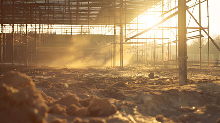 A construction of a soccer field