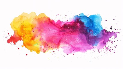 Vibrant abstract art created with acrylic paint and watercolor on a white background.