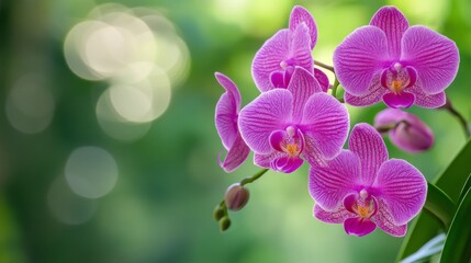Poster - A bright purple orchid flower in sharp detail, highlighting its vibrant color and unique texture, with a softly blurred background.