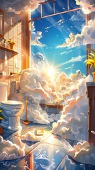 Poster - Clouds in the Bathroom.