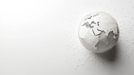 Poster - White Globe Earth with Connected Lines and Nodes
