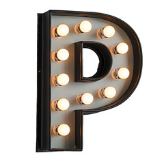 3D Letter SP Spotlight Isolated on Transparent or White Background, PNG