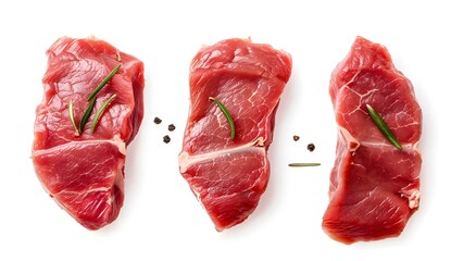 Poster - Raw Meat Steak with Rosemary and Peppercorn