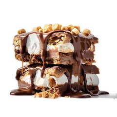 Canvas Print - Chocolate Peanut Butter Bars with Marshmallows