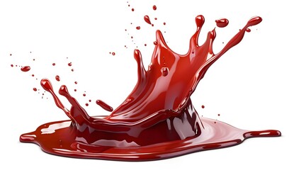 Wall Mural - Red liquid splash isolated on white background