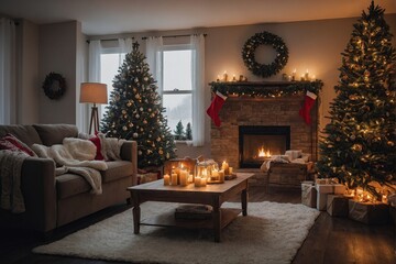 Wall Mural - Christmas living room. Cozy and Warm