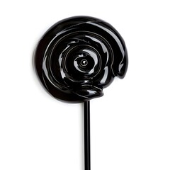 Sticker - Black Lollipop on White Background