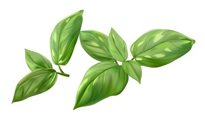 Wall Mural - Fresh Green Basil Leaves