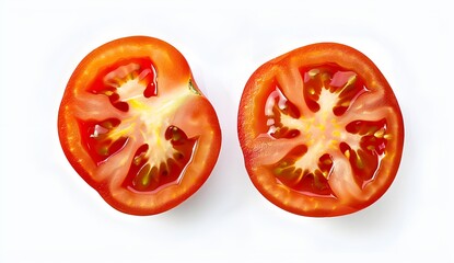 Sticker - Two halves of a juicy red tomato