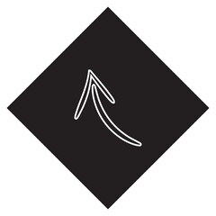 Poster - Curved arrow icon vector. Arrow pointer logo design. Arrow up vector icon illustration in rhombus isolated on white background