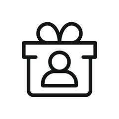 Aufkleber - Friend gift box isolated icon, personal gift vector symbol with editable stroke
