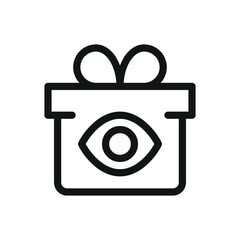 Poster - Gift box with eye isolated icon, search gift vector symbol with editable stroke