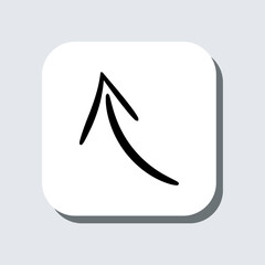 Poster - Curved arrow icon vector. Arrow pointer sign symbol in trendy flat style. Arrow up vector icon illustration in square isolated on gray background
