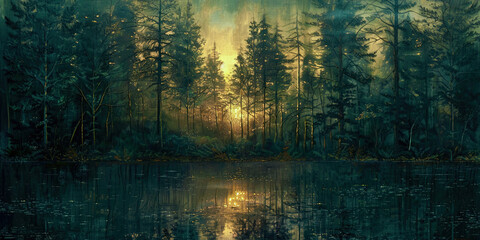 Poster - Beautiful forest landscape