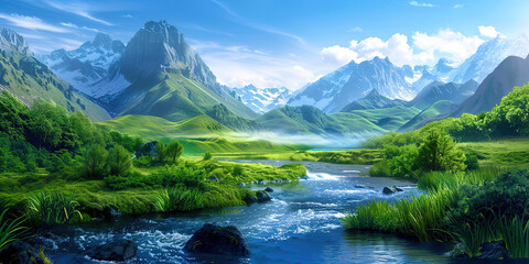 Poster - A green bright meadow