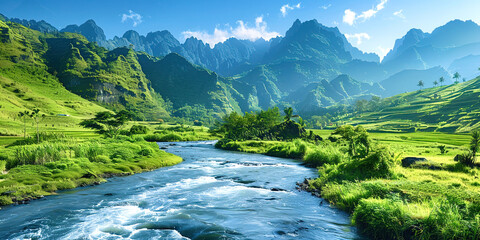 Poster - A green bright meadow