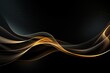 © hfwstudio - Abstract black and gold waves on a dark background.