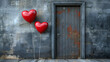 © Kaleem - A room with open doors and heart-shaped balloons entering.