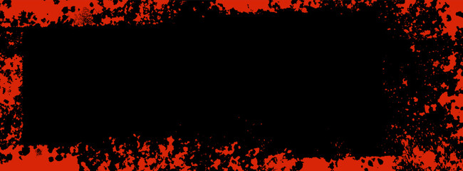 Poster - grungy halloween red color background. creepy spooky vector hand drawn ink banner bg. sponge stamps,