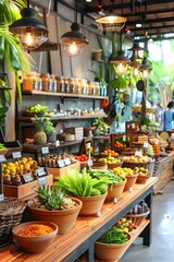 Wall Mural - Fresh Produce Display in a Modern Grocery Store.