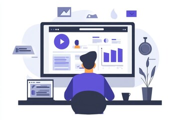 Wall Mural - Strategizing SEO Growth: Analyzing Keywords for Online Business Success